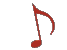 Red Tumbling Musical Note